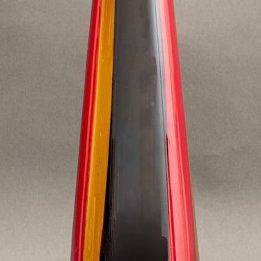 Red, Yellow &amp; Black Striped Art Glass Vase