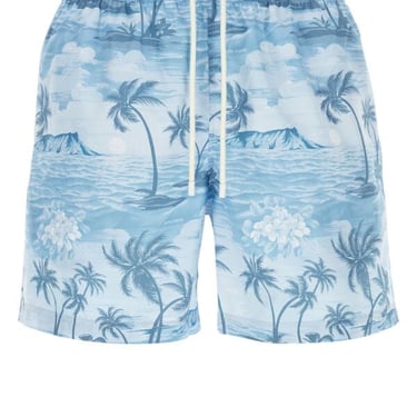 Palm Angels Man Printed Polyester Swimming Shorts