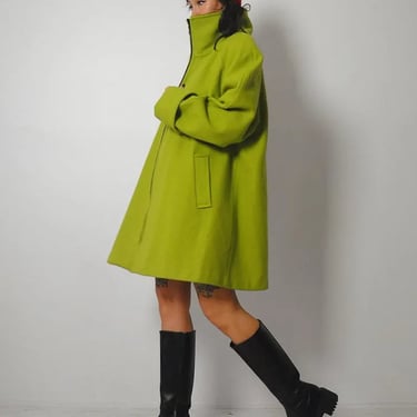 1980's Lime Wool Tent Coat