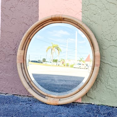 Modern Rattan Mirror