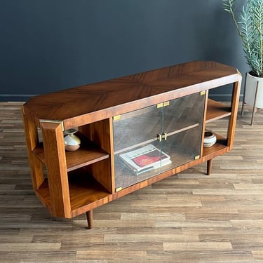 Mid-Century Modern Walnut & Glass Bookshelf, c.1950’s 