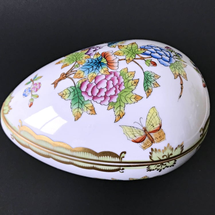 Herend花柄陶器製キャンディ菓子器 xs2x