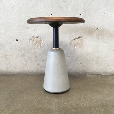 Nuevo Living Exeter Round Side Table - Wood, Metal, & Concrete