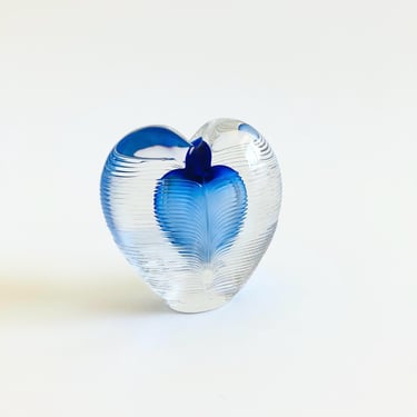 Zellique Art Glass Heart Bud Vase 