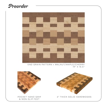 2025 Preorder • EVERGREEN End Grain Cutting Board