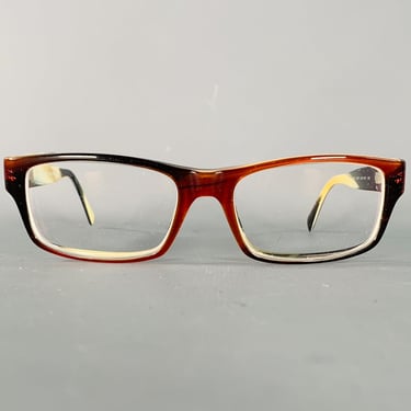 PRADA Brown Cream Acetate Marbled Eyewear Readers
