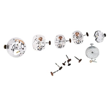 Lot Vintage Windup Battery Watch Movements Timex Crowns Stems Face Hands (#3-M7) 