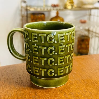 Vintage Mug ETC Pattern Green Japan 
