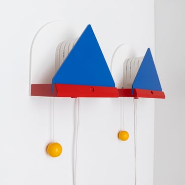 2 IKEA Stoja lamps - Memphis style wall lamps - Ettore Sottsass design - 1980s retro lighting 