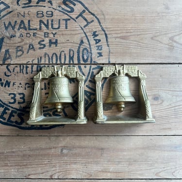 Ca. 1920s Cast Iron Liberty Bell Bookends 