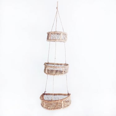 Media Luna Handwoven Tree Bark Hanging Basket