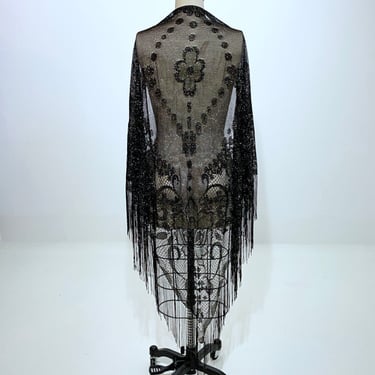 Black and Gold Shawl, Vintage from The Angell Collection