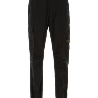 Stone Island Men Black Stretch Cotton Pant