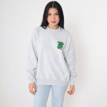 90s Mulvaney’s Irish Pub Sweatshirt Grey Graphic Crewneck Jerzees Orlando Florida Vintage Pullover Long Sleeve 1990s Large xl 