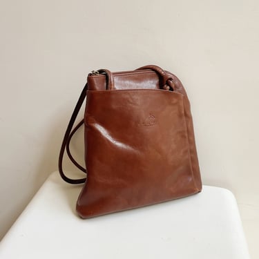 Sepia Curved Leather Backpack