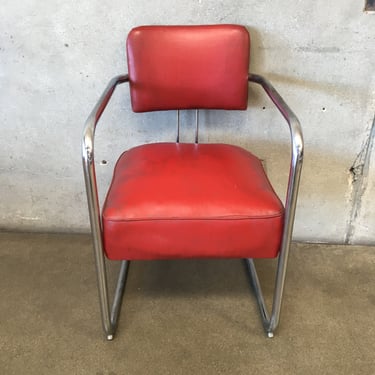 Red &amp; Chrome Springer Art Deco Chair