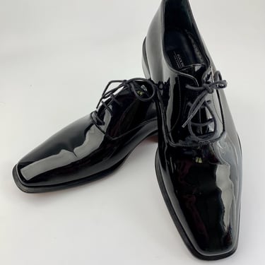 Vintage Patent Leather Dress Shoes - Made in ITALY - Quality Leather lined with Leather Soles - Men's Size 42 