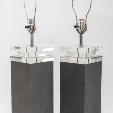 Karl Sringer Modern Lucite Table Lamps, Pr