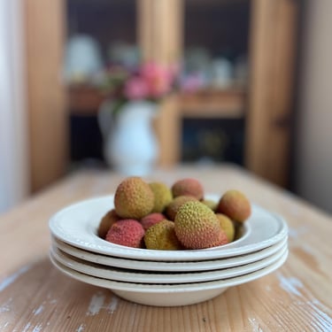 Beautiful vintage English ironstone set of 4 soup bowls 