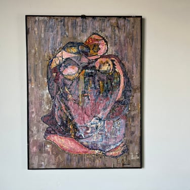 Ruth Amelia Romoser Expressionist - Style Abstract Painting, Framed 