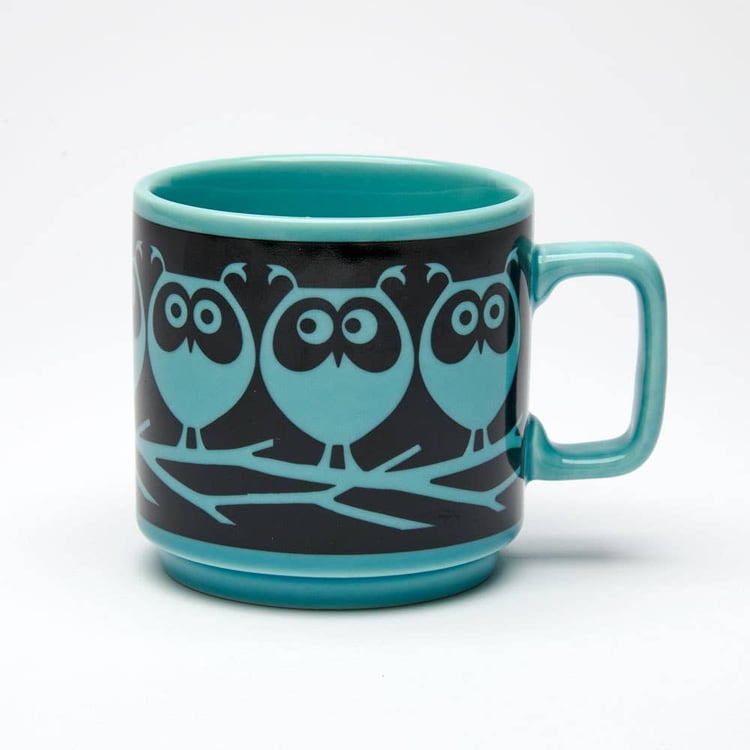 Hornsea Mug Owls on Branch Teal