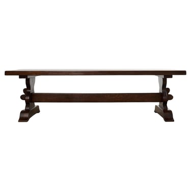 Country French Provincial Oak Farmhouse Trestle Dining Table