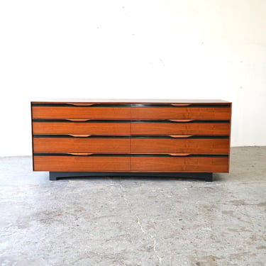 John Kapel Mid Century Modern Walnut Double Dresser Glenn of California 