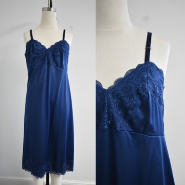 1980s Navy Blue Slip 