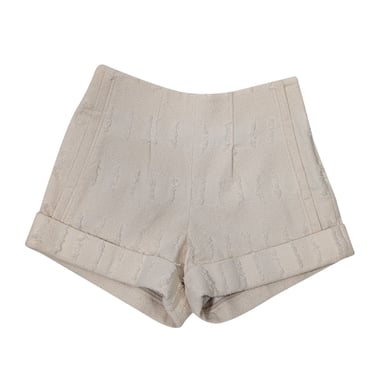 Cult Gaia - Cream Eyelash Jacquard Textured Shorts Sz 0