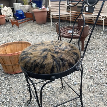 Tiger print wrought iron chair