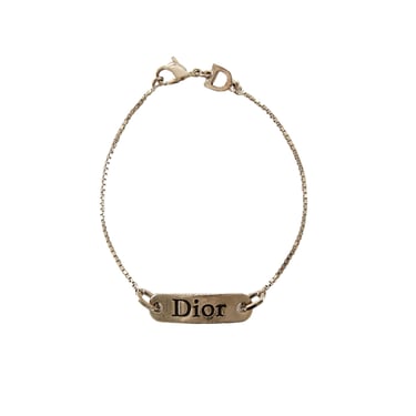 Dior Silver Logo Plaque Bracelet