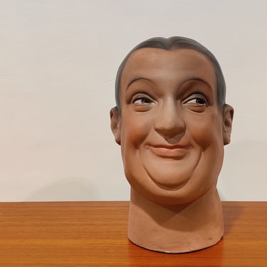 Vintage french plaster mannequin head - art deco - milinery stand - shop display - plaster head 