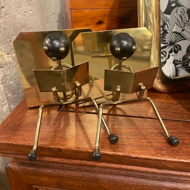 Mcm brass stick figure bookends