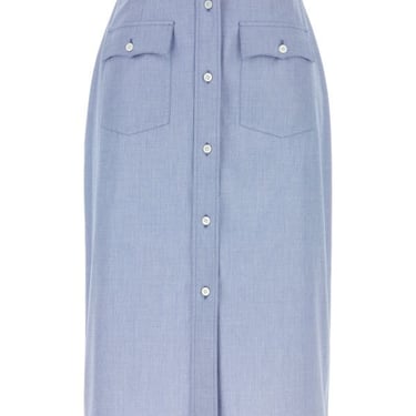 Prada Women Light Blue Cotton Skirt