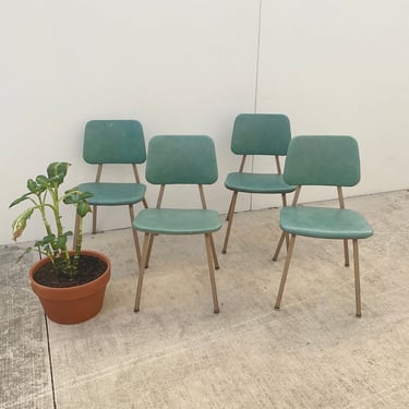 Turquoise Blue Vinyl/ Metal Chairs