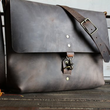 Leather Messenger Bag | Leather Laptop Bag | Leather Computer Bag | Made in USA 