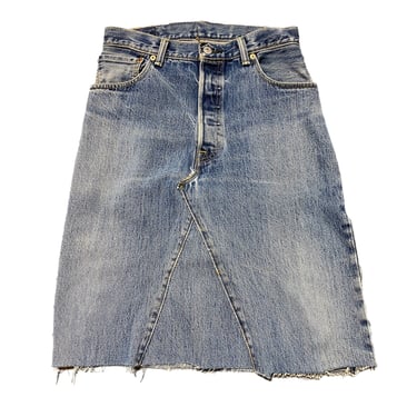 (L) Blue DIY Levi's Denim Skirt 070722 RK