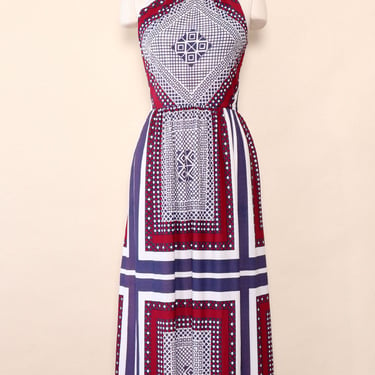 Mediterranean Geometric Maxi Dress M-M/L