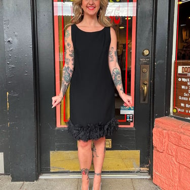 Vintage NWT 60s black cocktail dress