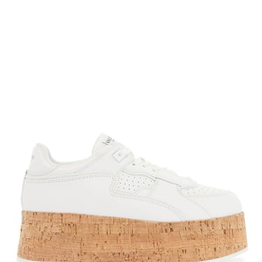 Valentino Garavani Sneaker With Cork Sole And White Leather Perforated Details Women