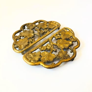 Floral Brass Trivets - Set of 2 