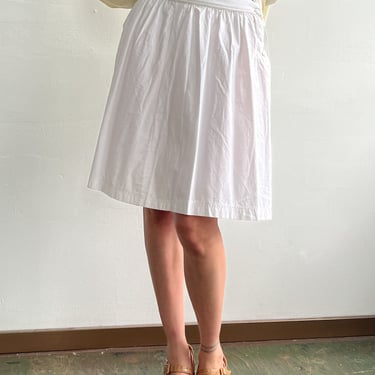 White Cotton Foldover Skirt (S)
