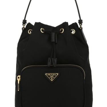 Prada Women Black Nylon Bucket Bag