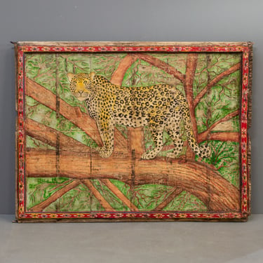 Antique Rajasthani Leopard Motif Hanging Door