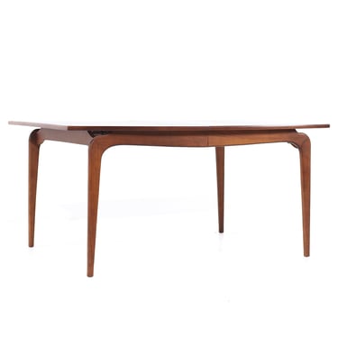 Lane Perception Mid Century Walnut Expanding Dining Table with 3 Leaves - mcm 