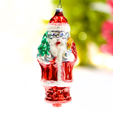 VINTAGE: West German Mercury Glass Santa Ornament - Old World Christmas - Blown Glass Ornament - Made in Germany - SKU 30-402-00016147 