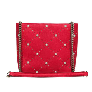 Kate Spade - Red leather Pearl Accent Crossbody