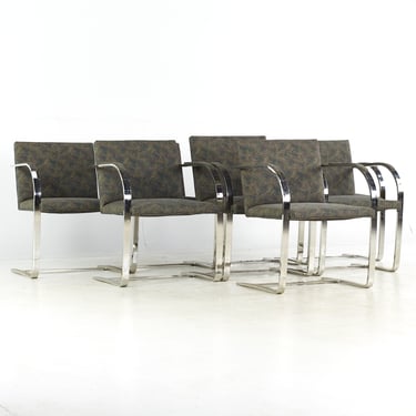 Knoll Mid Century Brno Flatbar Chrome Dining Chairs - Set of 8 - mcm 