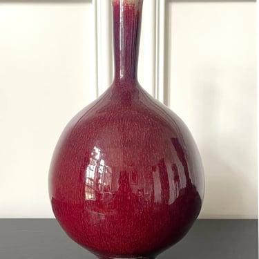 Early Large Ceramic Vase with Sang-de-Boeuf Glaze by Brother Thomas Bezanson