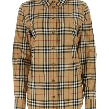 Burberry Women Printed Stretch Poplin Shirt